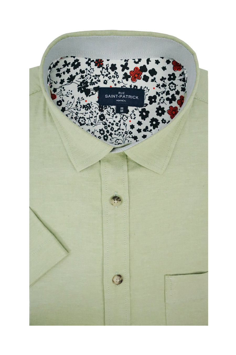 Segundo Stretch Easy-Care Short Sleeve Shirt in Sage Green