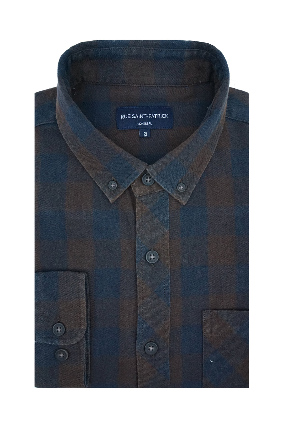 Chemise en flanelle délavée vintage Dawson – Dk Navy/Dk Brown