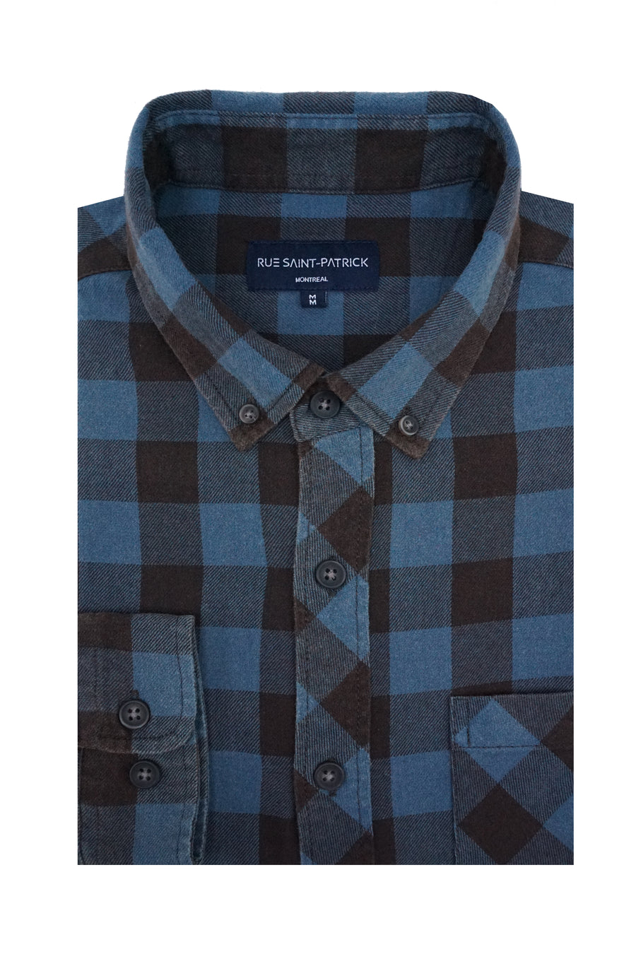 Chemise en flanelle délavée vintage Dawson – Teal/Dk Brown