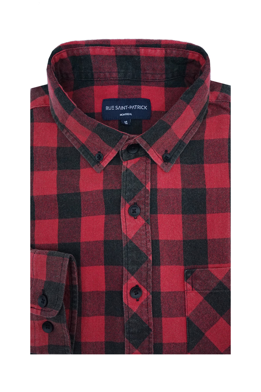 Chemise en flanelle délavée vintage Dawson – Red/Black Buffalo