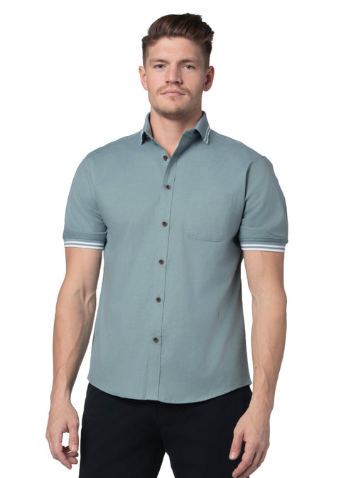 Sassari Stretch Easy-Care Short Sleeve Shirt in Ultramarine