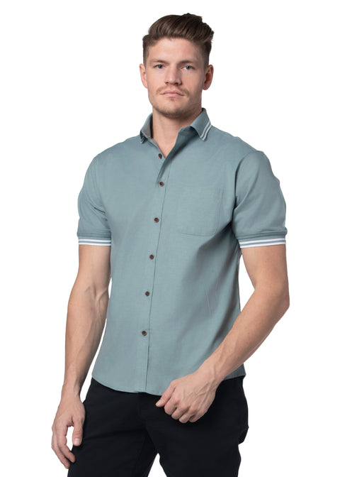 Sassari Stretch Easy-Care Short Sleeve Shirt in Ultramarine