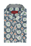 Chemise à manches courtes Smyrna en gris quartz et blanc