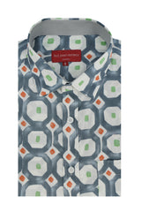 Chemise à manches courtes Smyrna en gris quartz et blanc