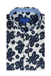 Nantucket Short Sleeve Shirt in White and Navy