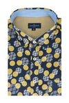 Chemise à manches courtes Saticoy en bleu marine et or Vegas