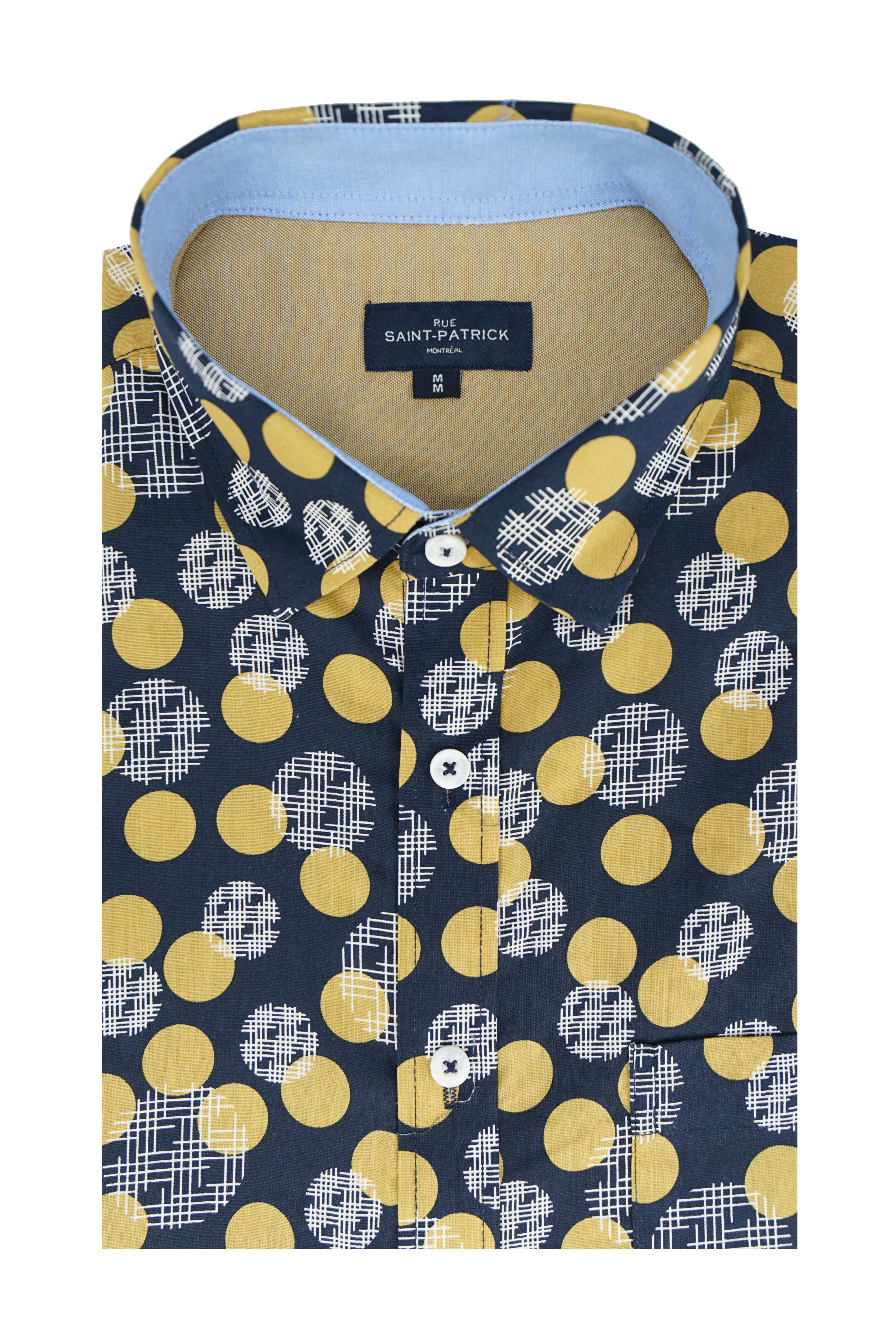 Chemise à manches courtes Saticoy en bleu marine et or Vegas