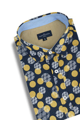 Chemise à manches courtes Saticoy en bleu marine et or Vegas