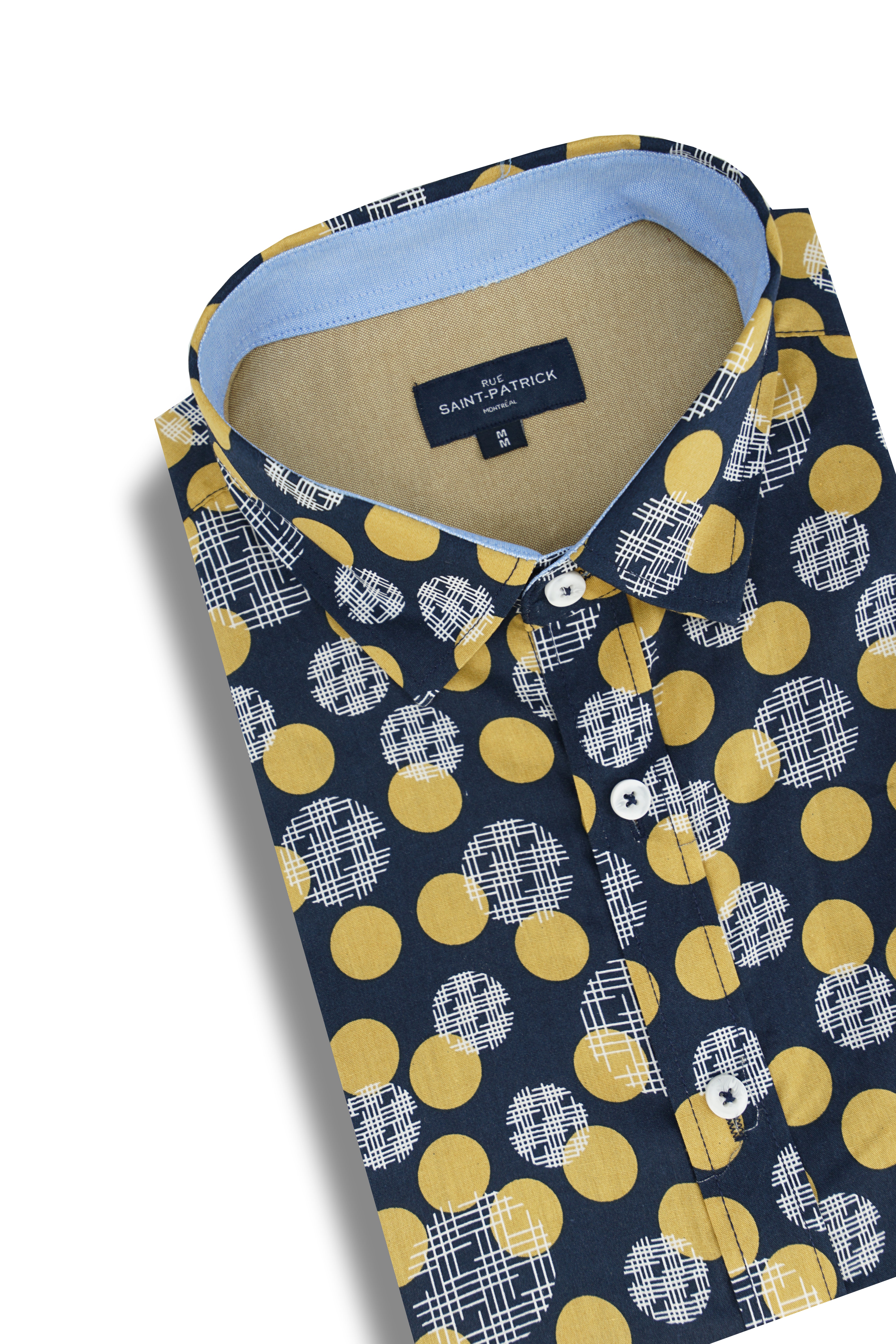Chemise à manches courtes Saticoy en bleu marine et or Vegas