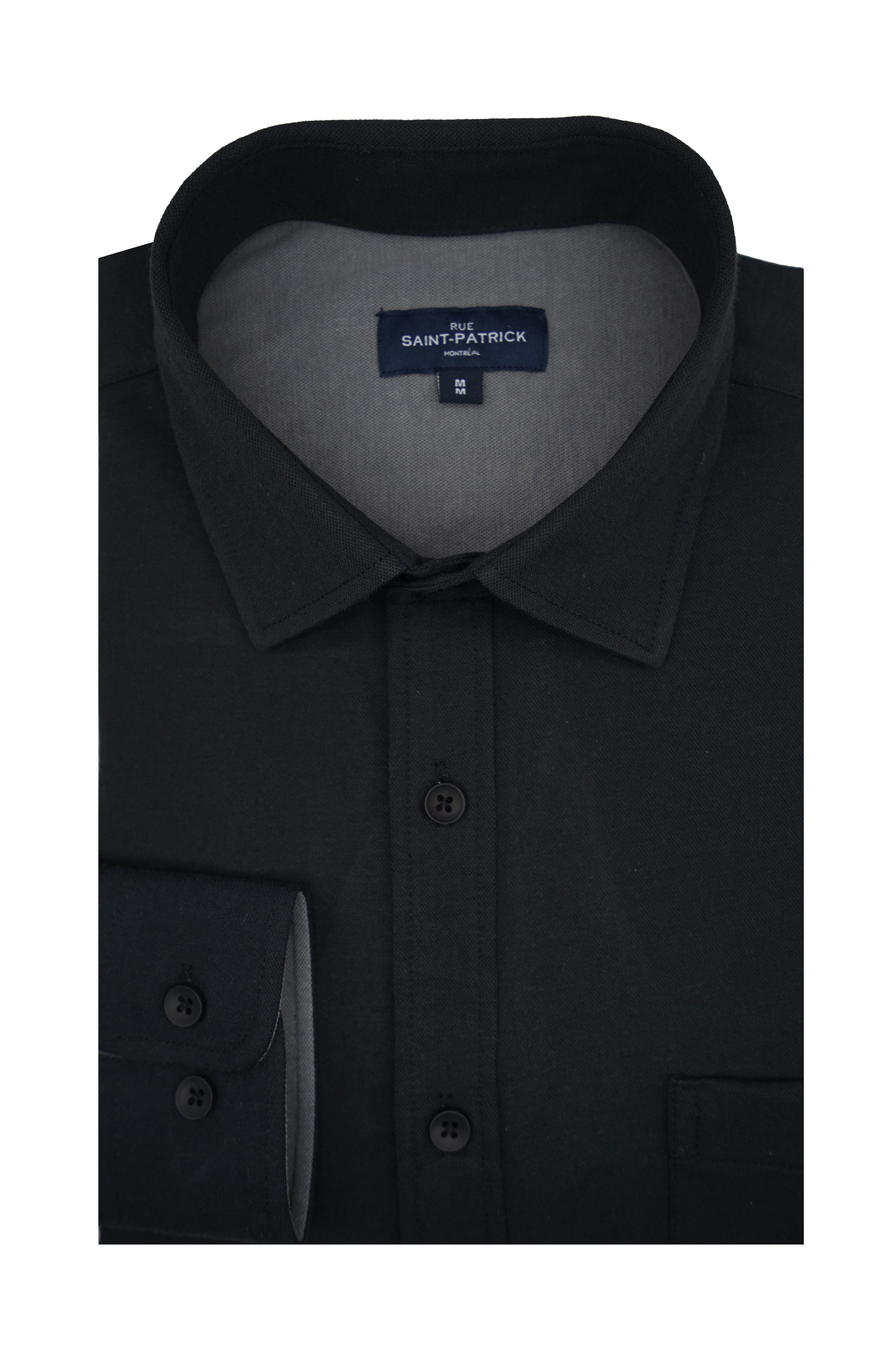 Chemise en maille piquée Spencer en noir