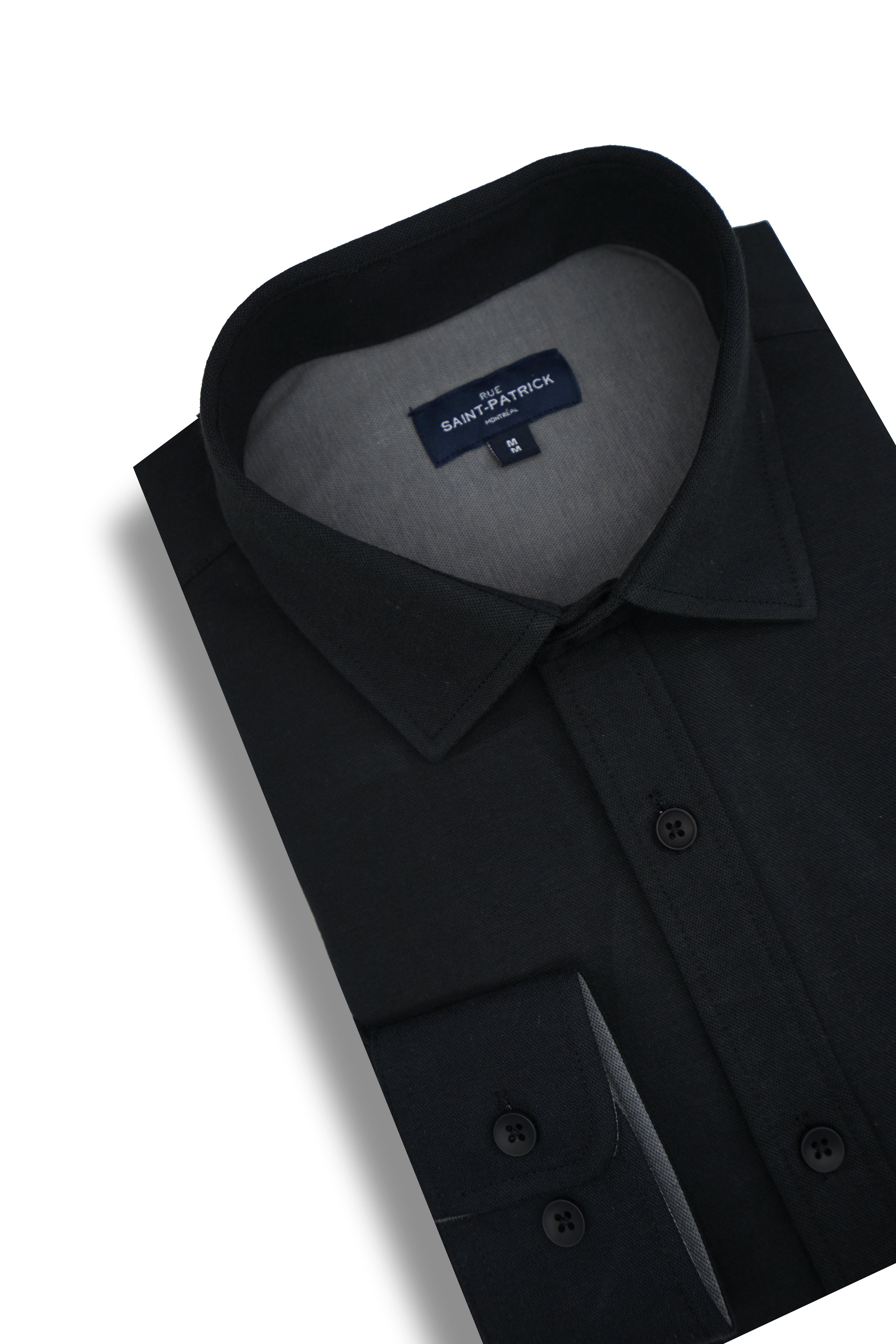 Chemise en maille piquée Spencer en noir