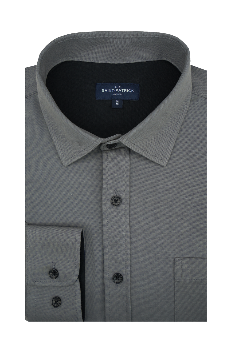 Chemise en maille piquée Newton en gris étain