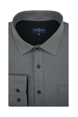 Chemise en maille piquée Newton en gris étain