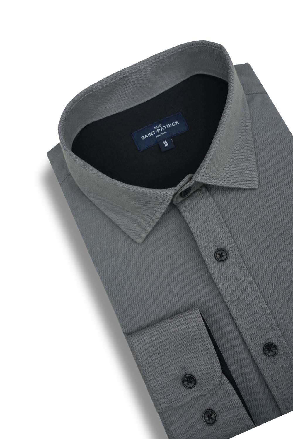 Chemise en maille piquée Newton en gris étain