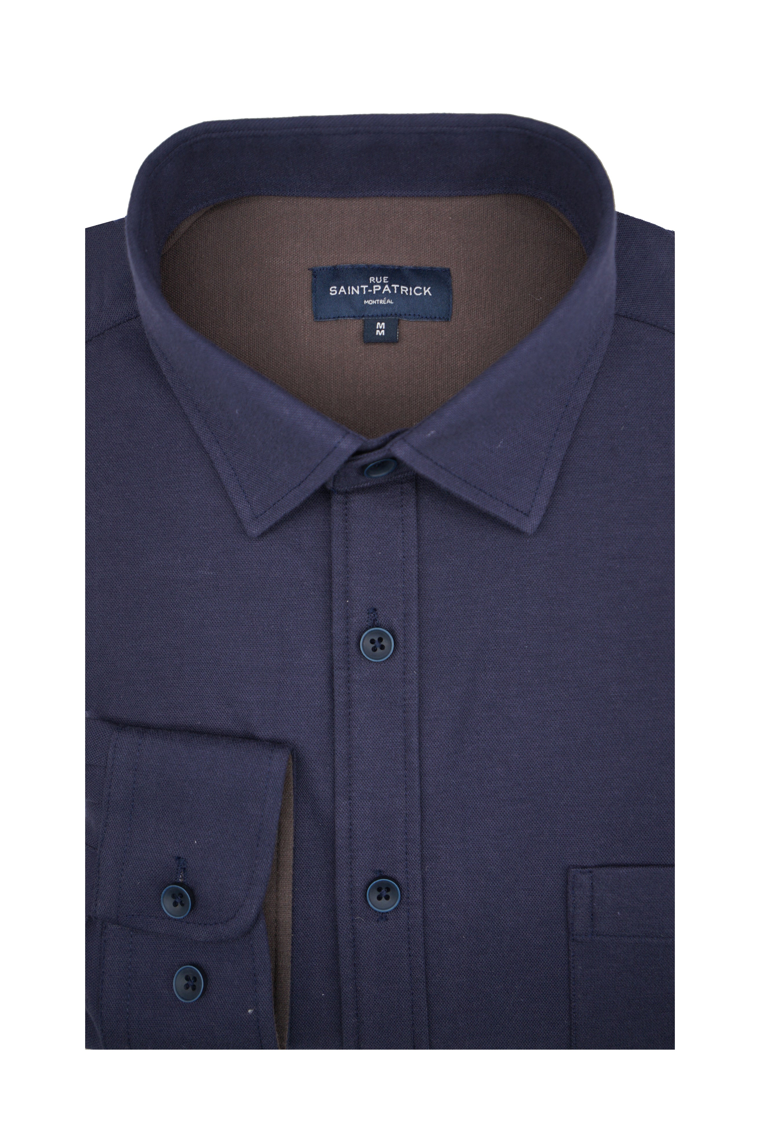 Nightingale Knitted Pique Shirt in Midnight Blue