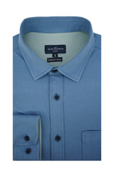 Chemise Finlay en maille piqué bleu marine