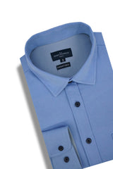 Chemise Dutton en piqué tricoté bleuet