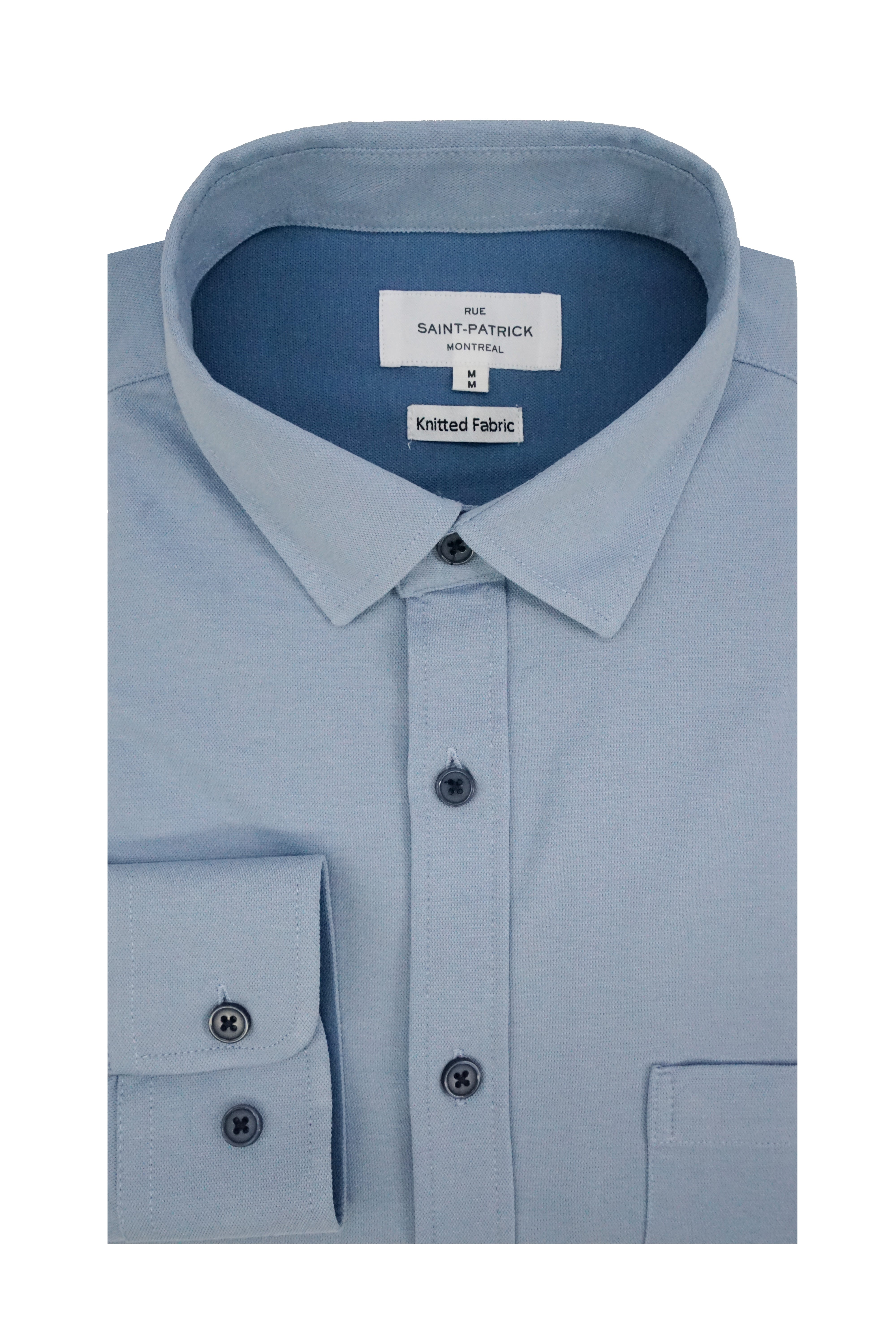 Stallard Knitted Piqué Shirt in Sky Blue