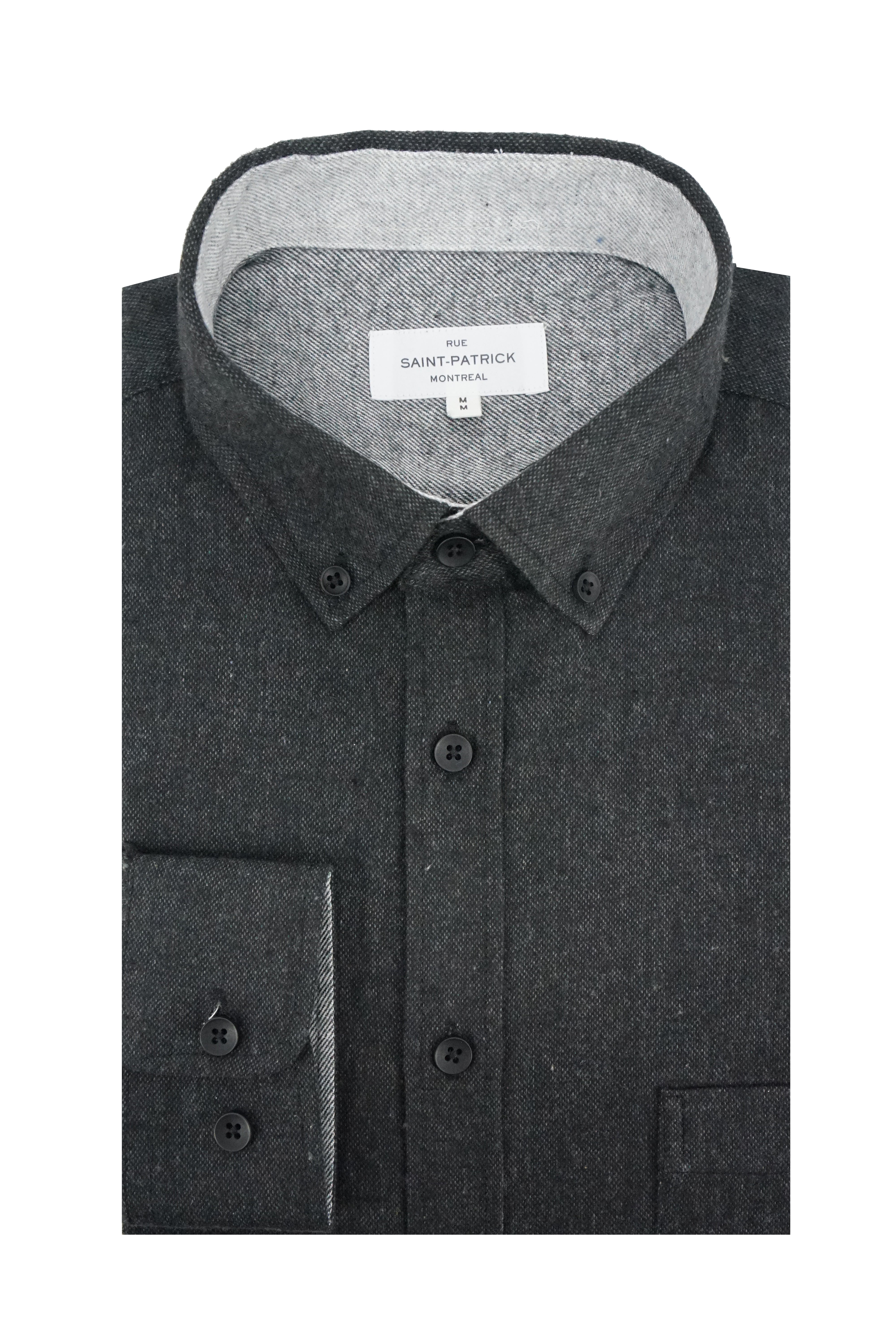 Galloway Melange Super Soft Flannel Shirt in Onyx