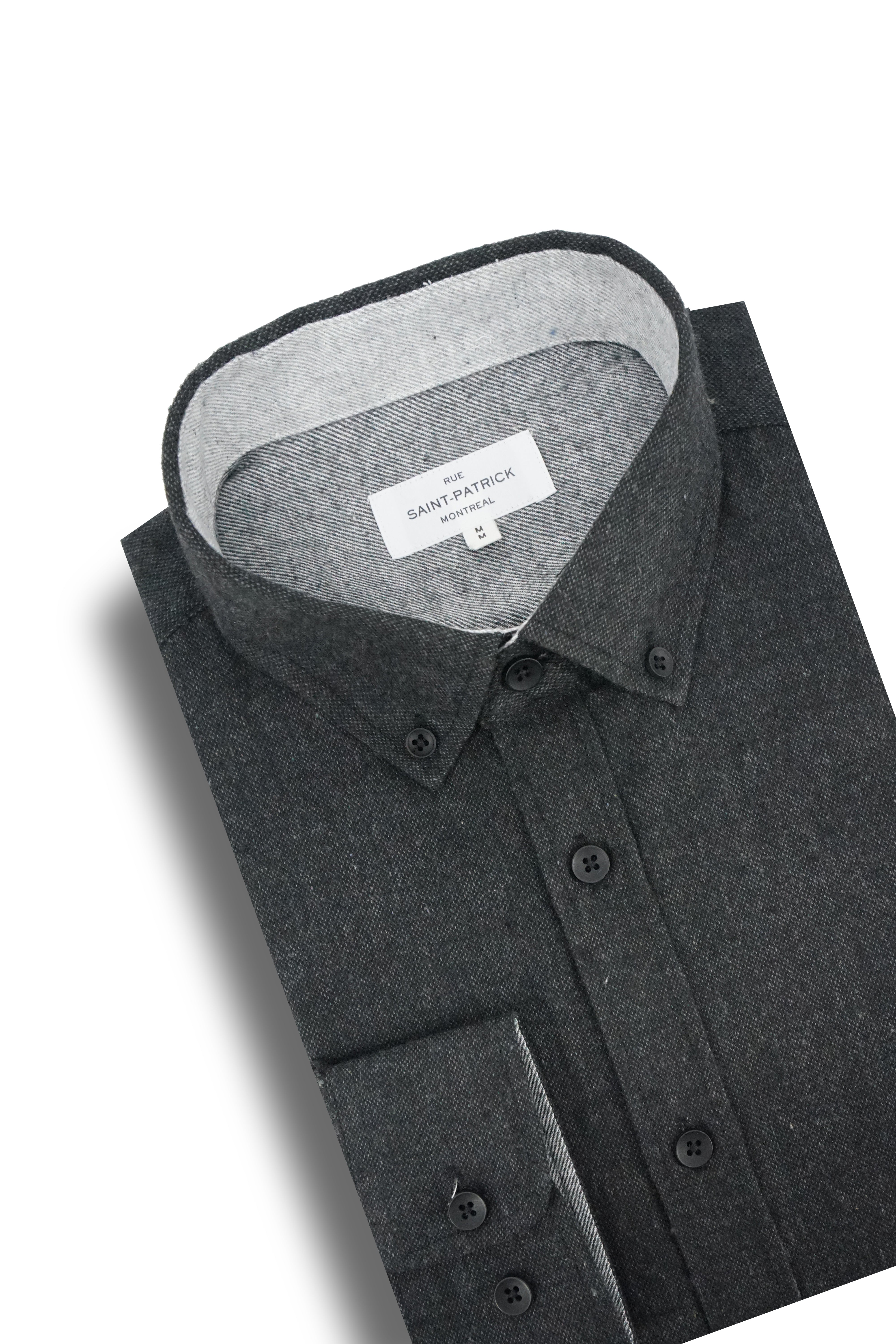 Galloway Melange Super Soft Flannel Shirt in Onyx