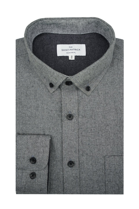 Cunningham Melange Super Soft Flannel Shirt in Slate Grey