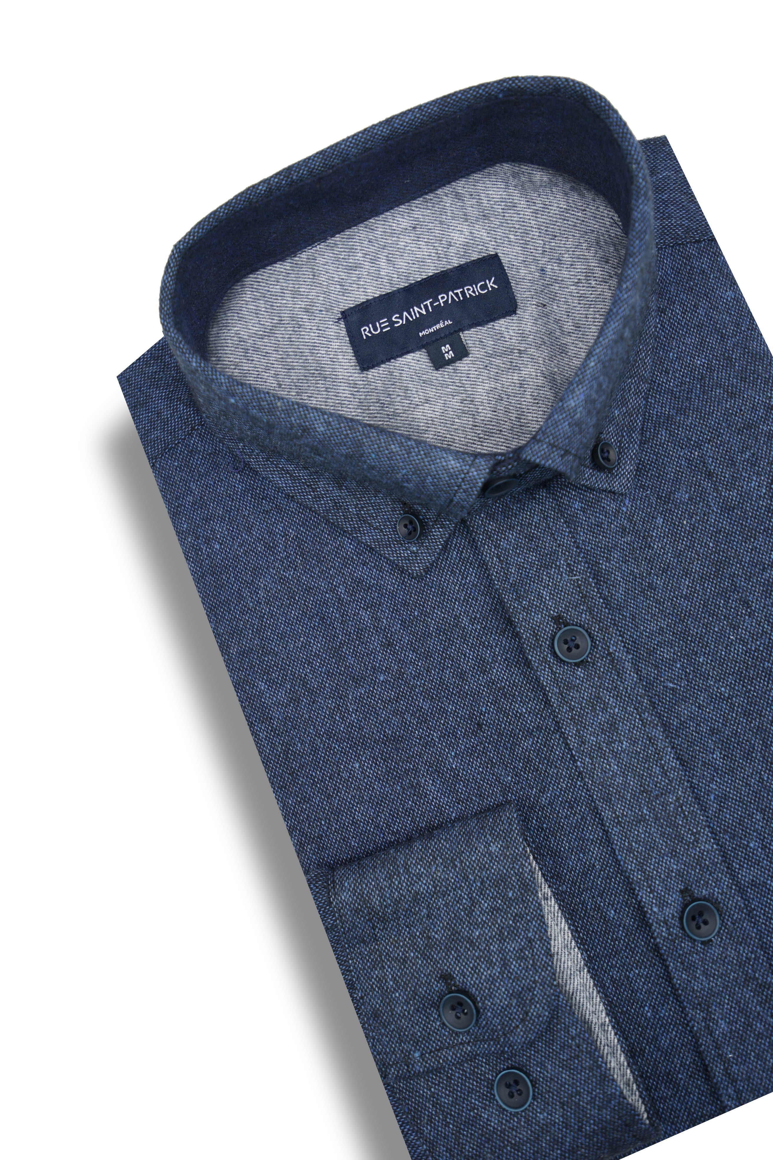 Stornoway Melange Super Soft Flannel Shirt - Navy