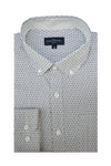 Chemise en popeline extensible Persepolis en blanc et bleu marine