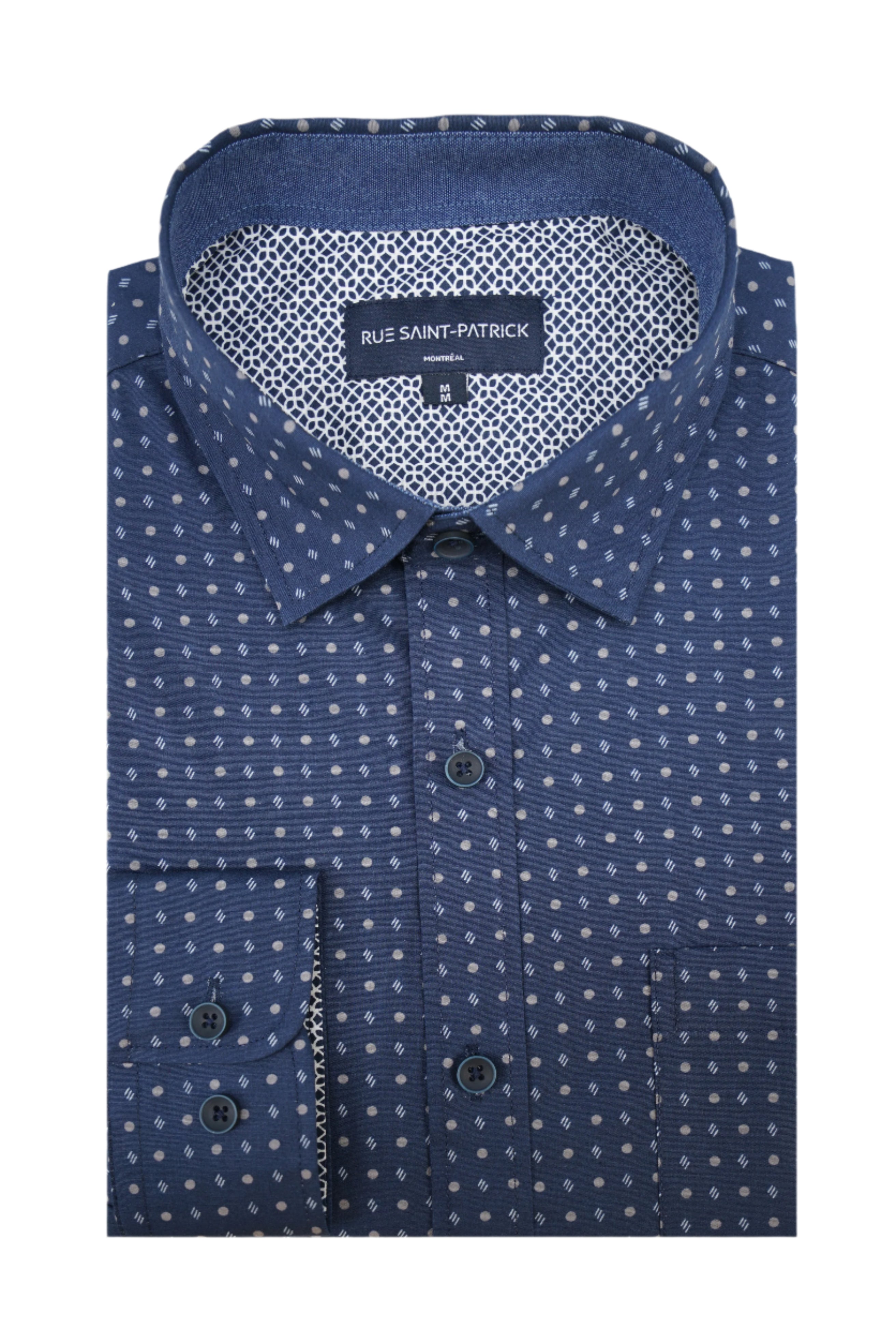 Chemise en popeline extensible Alexandria en bleu marine