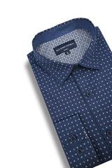 Chemise en popeline extensible Alexandria en bleu marine