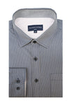 Chemise en popeline extensible Siwa en bleu marine et beige