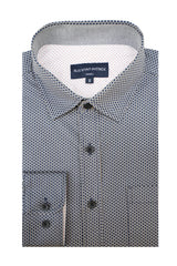 Chemise en popeline extensible Siwa en bleu marine et beige