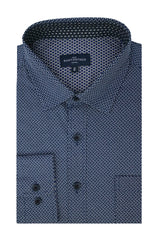Chemise Patavium en popeline stretch bleu nuit et blanche