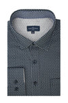Chemise Divodurum en popeline stretch bleu marine foncé et quartz