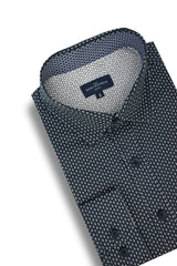Chemise Divodurum en popeline stretch bleu marine foncé et quartz