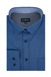 Chemise en popeline stretch Epirus bleu Égée