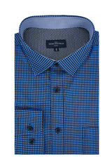 Chemise en popeline stretch Epirus bleu Égée