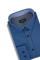 Chemise en popeline stretch Epirus bleu Égée