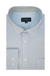 Chemise en popeline stretch dalmatie blanche et bleu ciel