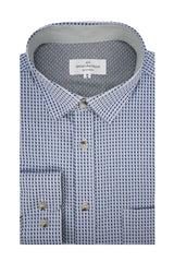 Chemise Sarmatia en popeline stretch bleu marine et bleu