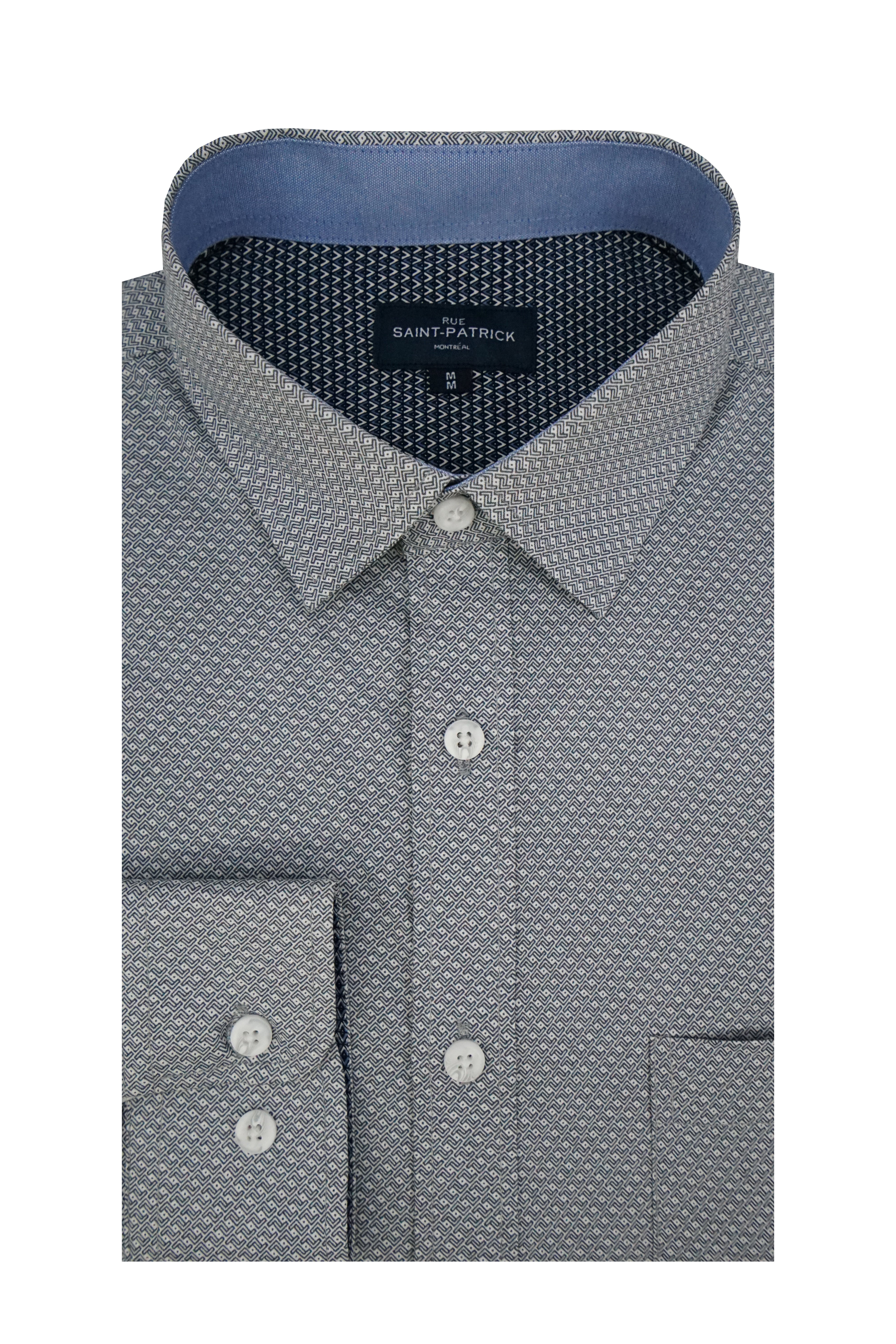 Nabataea Stretch Poplin Shirt in Slate Grey