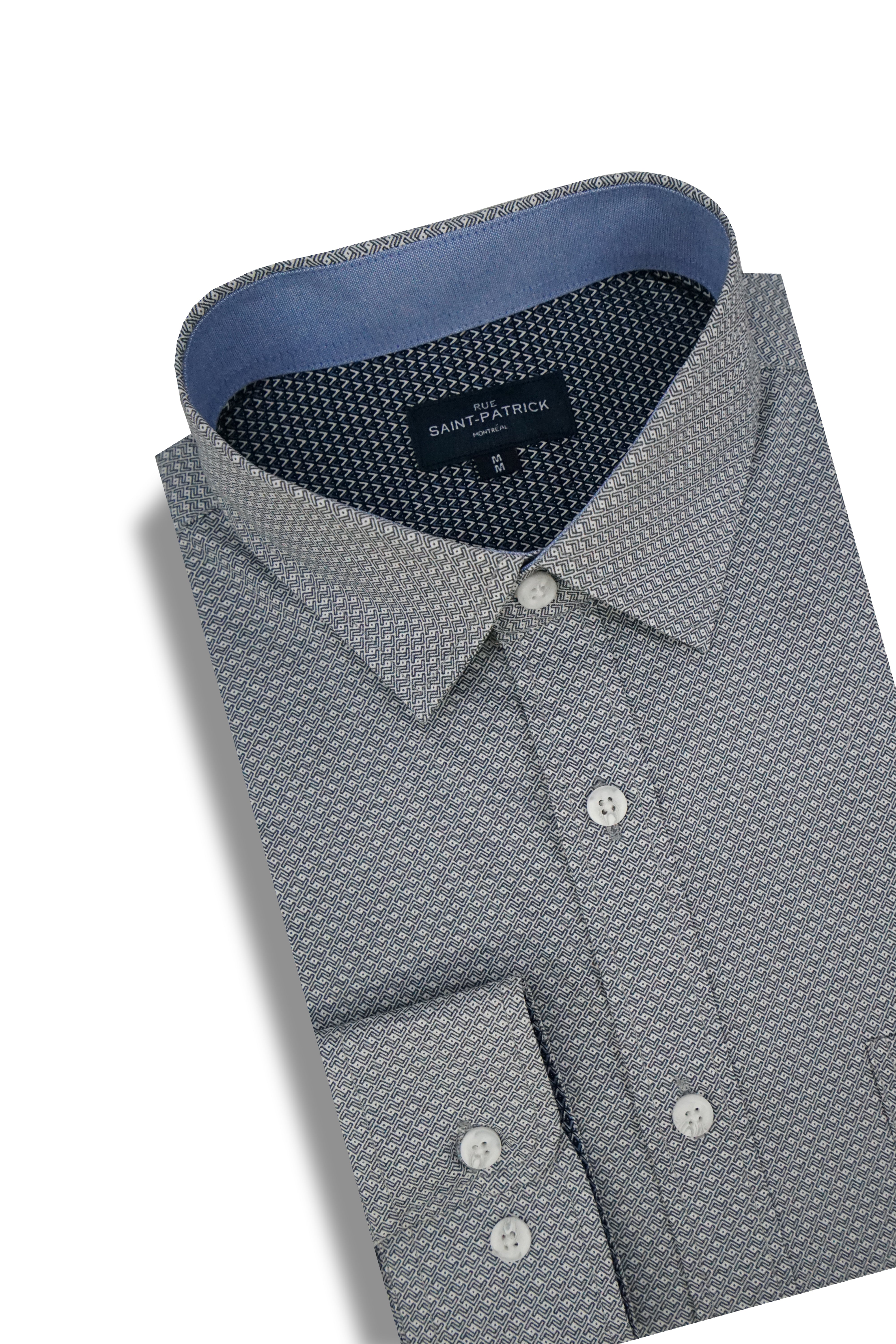 Nabataea Stretch Poplin Shirt in Slate Grey