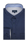 Chemise Lusitania en popeline stretch bleu marine