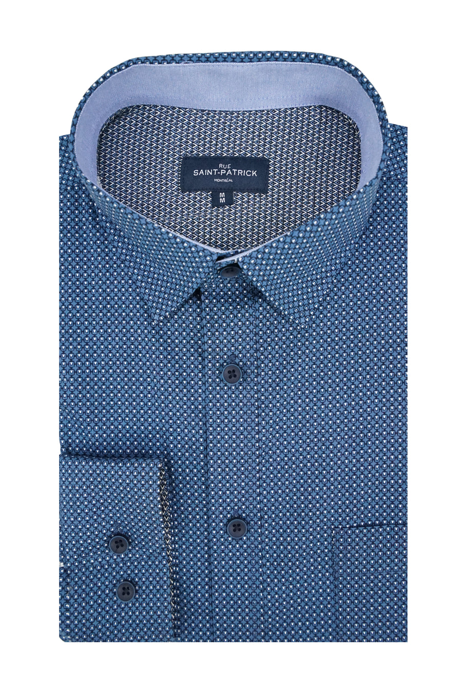 Mauretania Stretch Poplin Shirt in Teal Blue