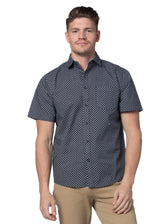 Corinth Short Sleeve Shirt in Navy and White