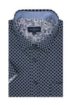 Corinth Short Sleeve Shirt in Navy and White