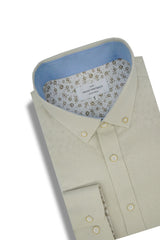 Basket Weave Long Sleeve Shirt in Parchment
