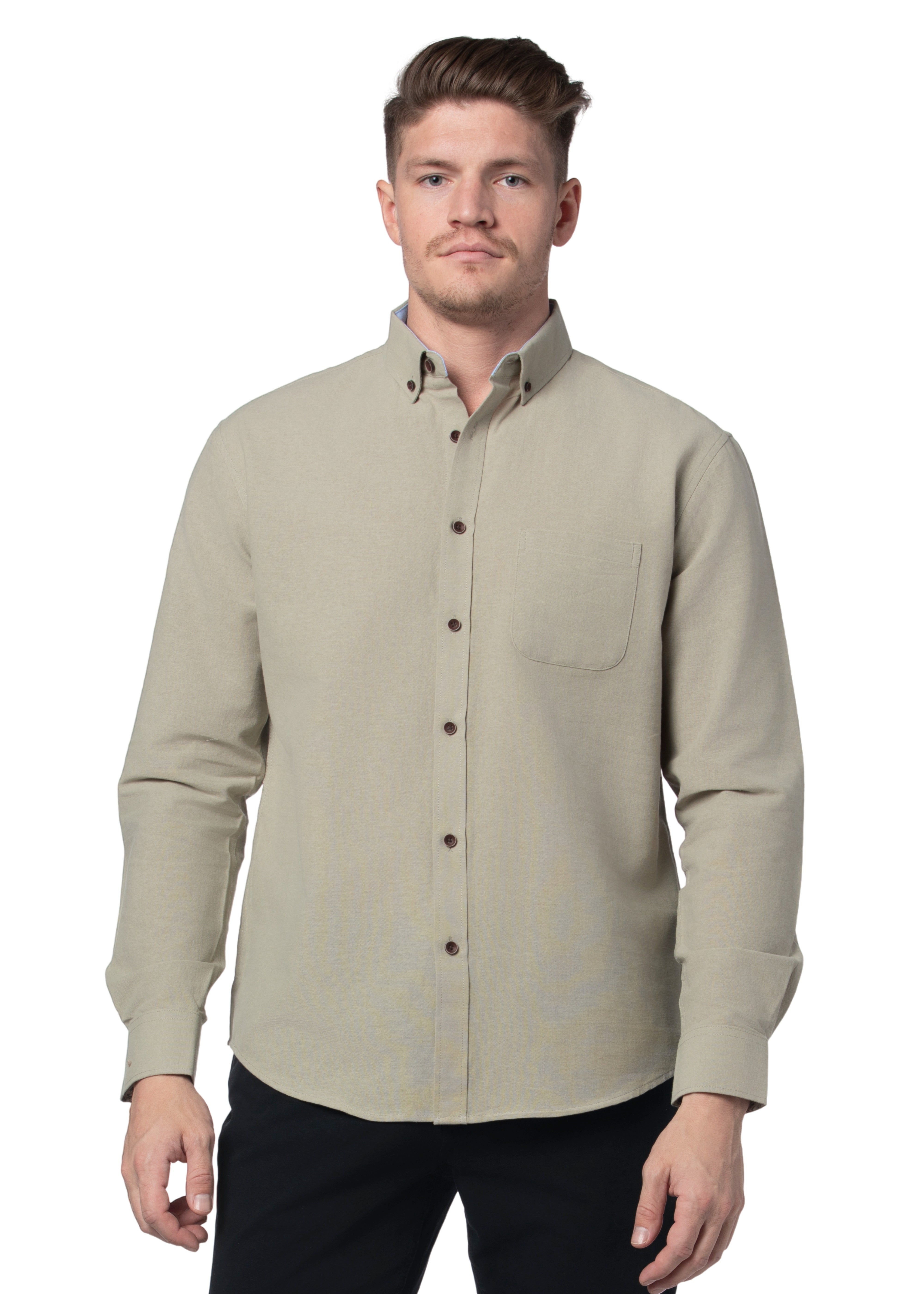 Basket Weave Long Sleeve Shirt in Desert Sage