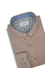 Basket Weave Long Sleeve Shirt in Dusty Rose