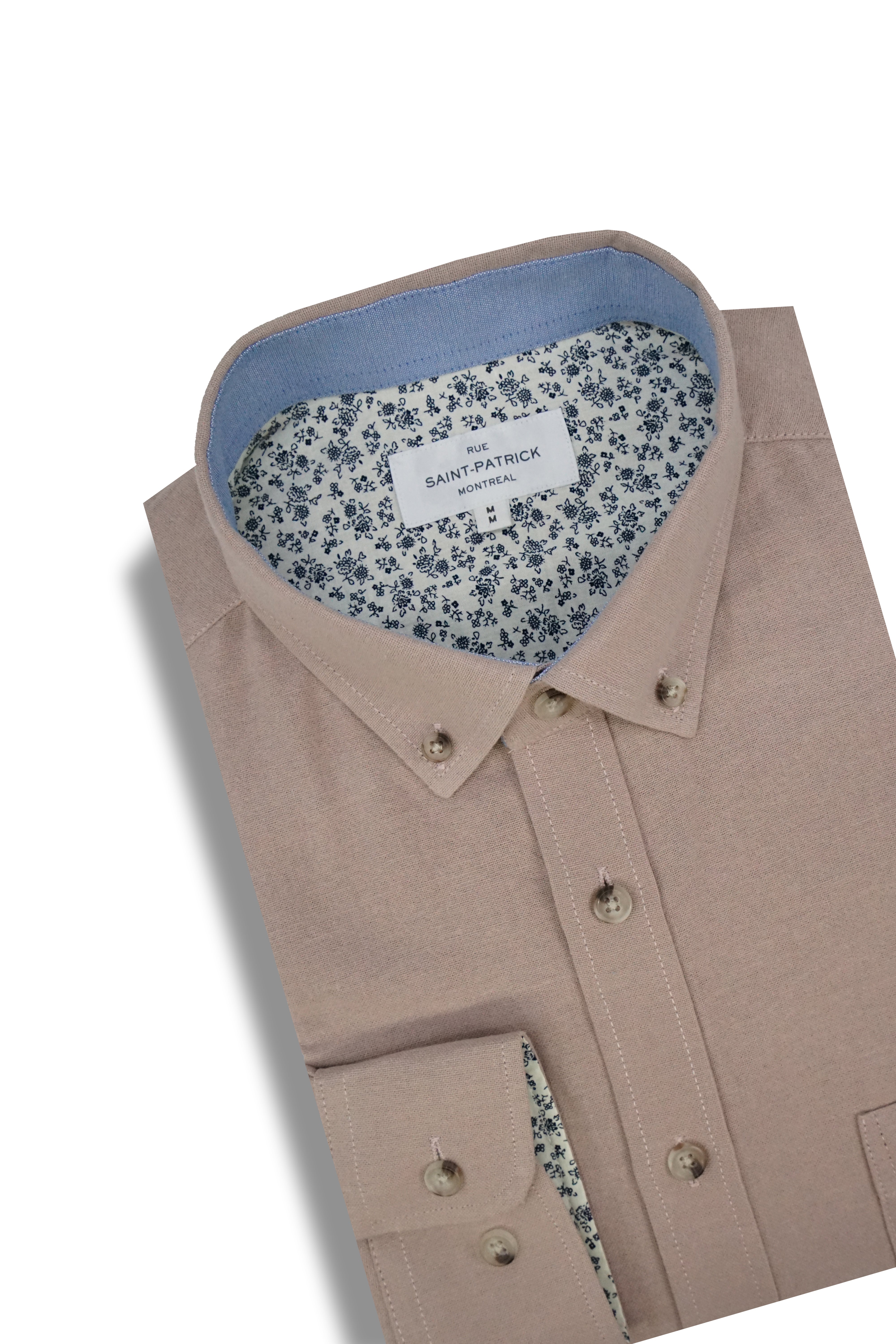 Basket Weave Long Sleeve Shirt in Dusty Rose