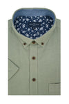 Basket Weave Short Sleeve Shirt in Silver Fern